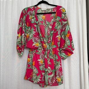 Aura Tropical Print Romper